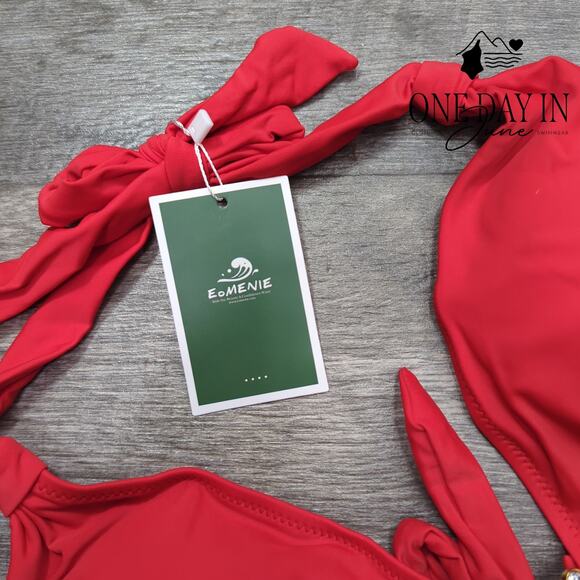 Eomenie Halter Cut Out Tie One Piece Swimsuit Size M - Picture 2 of 5